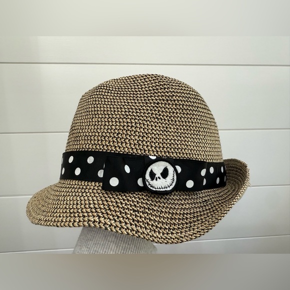 DisneyParks Jack Skellington Straw Fedora Hat - Picture 1 of 6